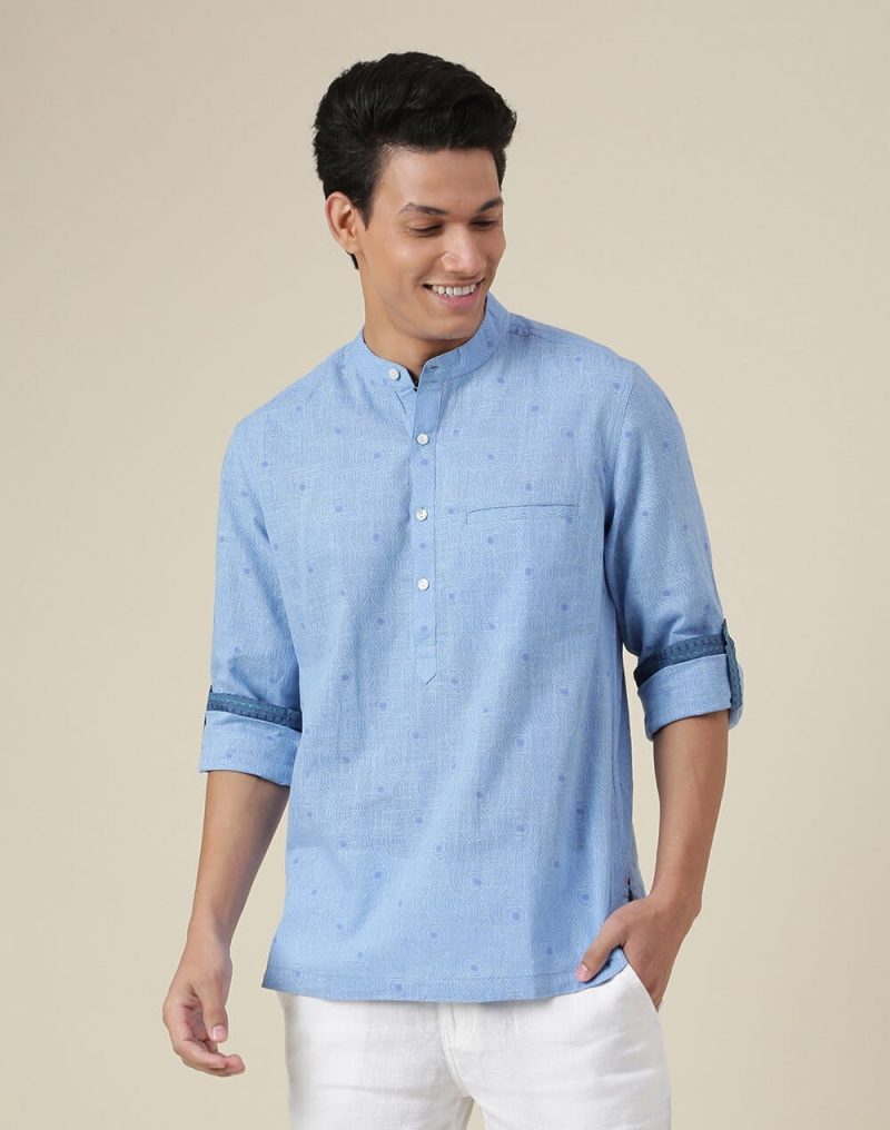 Men Regular Fit Printed Spread Casual Shirt