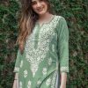 GoSriKi Floral Embroidered Straight Kurta - Image 2