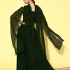 green solid flared lehenga with sequined blouse - Image 2