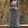 KALINI Floral Printed V-Neck Anarkali Georgette Kurta