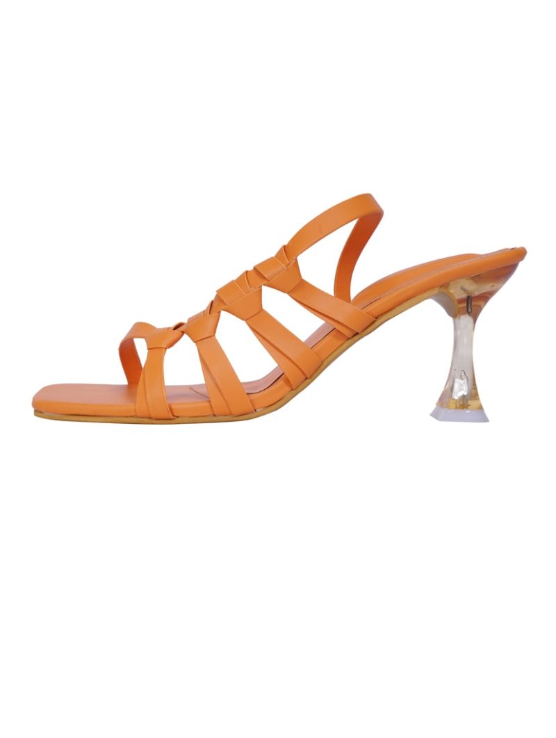 orange slip on kitten heel - Image 3