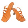 orange solid slip on stiletto heel sandal - Image 2