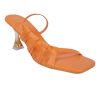 orange solid slip on stiletto heel sandal