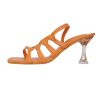 orange solid slip on stiletto heel sandal - Image 3