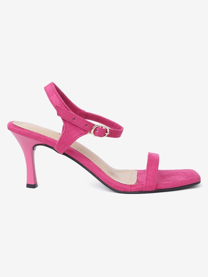 pink suede ankle strap sandals - Image 2