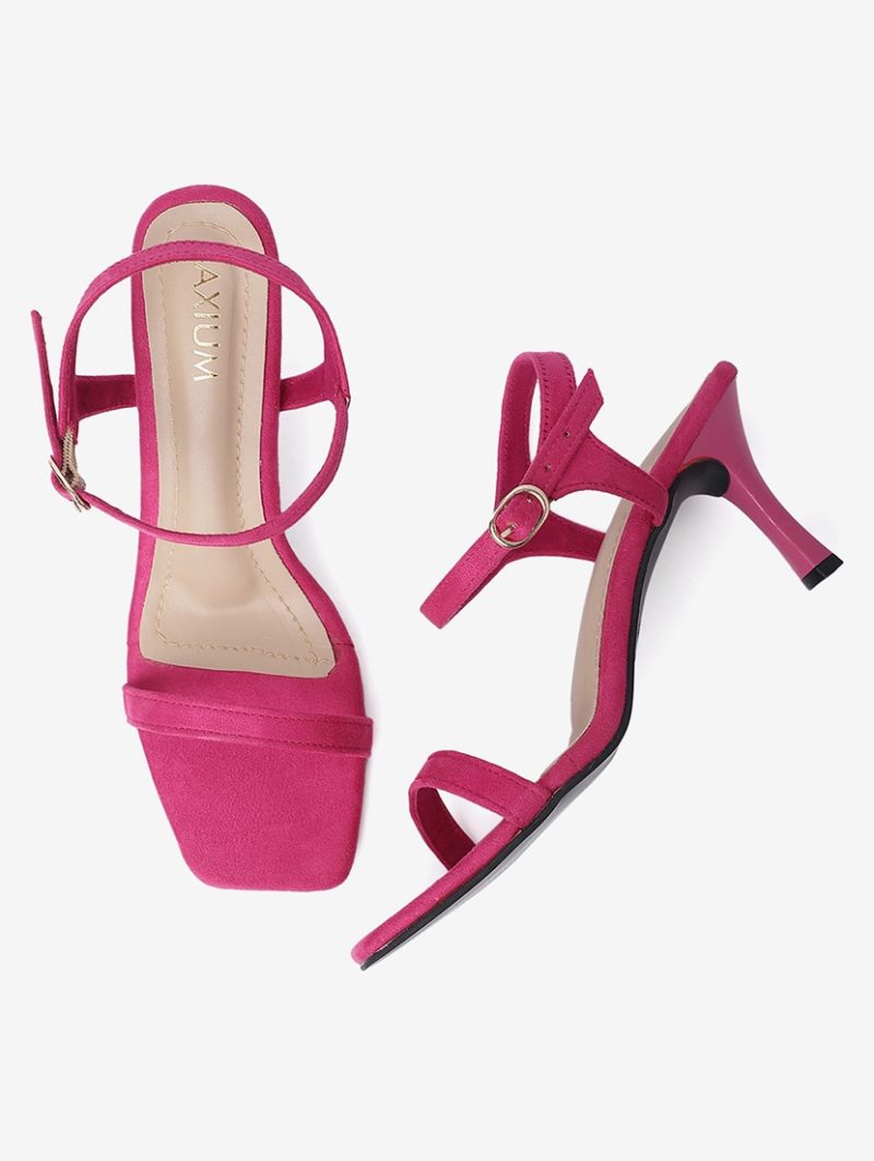 pink suede ankle strap sandals - Image 3