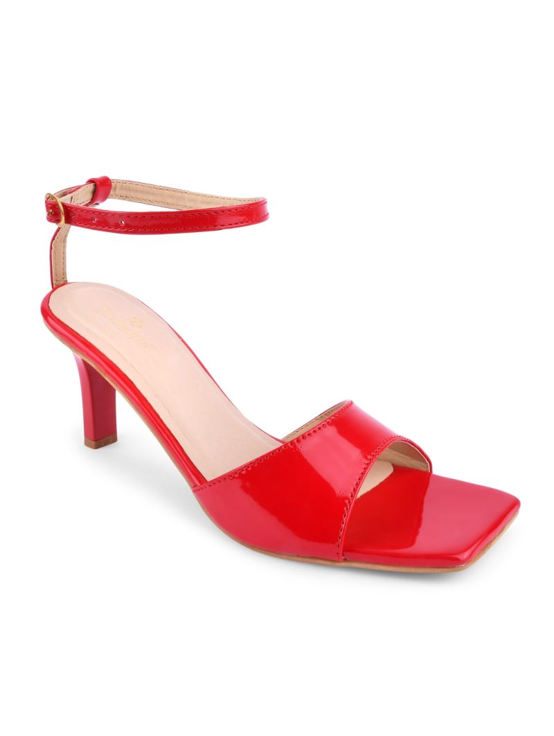 red patent leather ankle strap sandals - Image 3