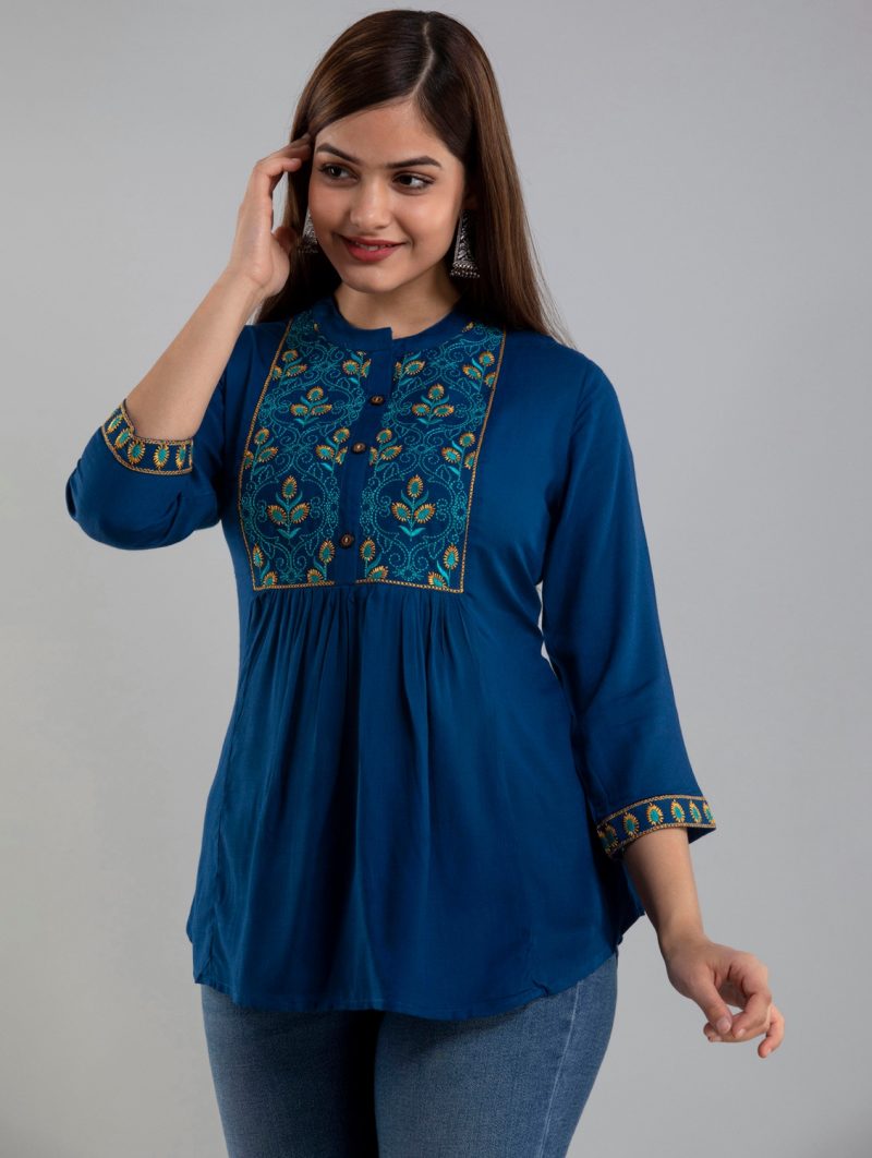 women embroidered a-line tunic