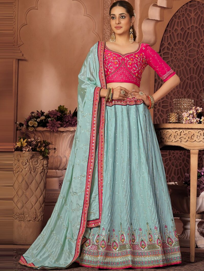 women embroidered lehenga