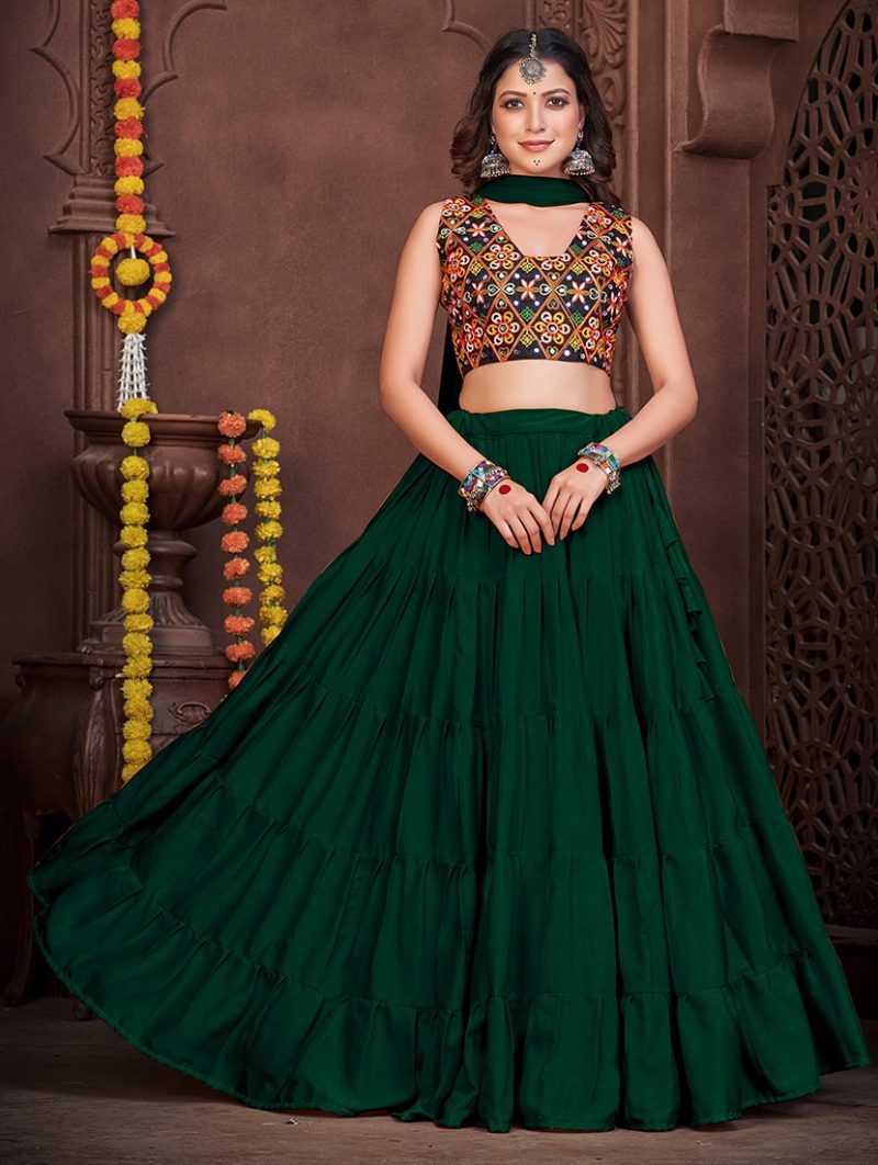 women green flared lehenga - Image 2