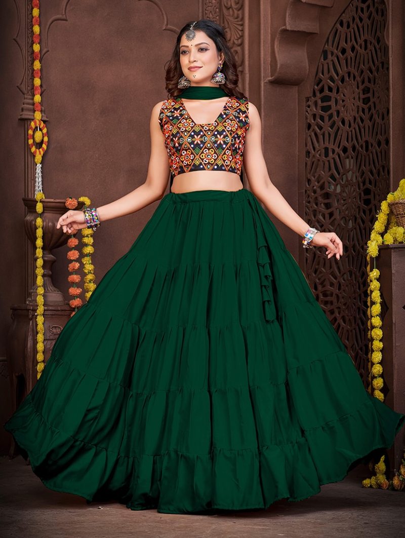 women green flared lehenga - Image 3