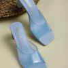 women light blue mules sandal