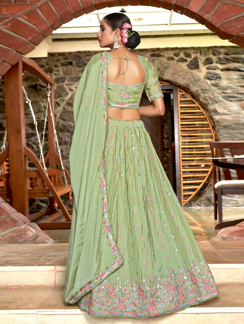 women neo mint embroidered lehenga choli with dupatta - Image 3