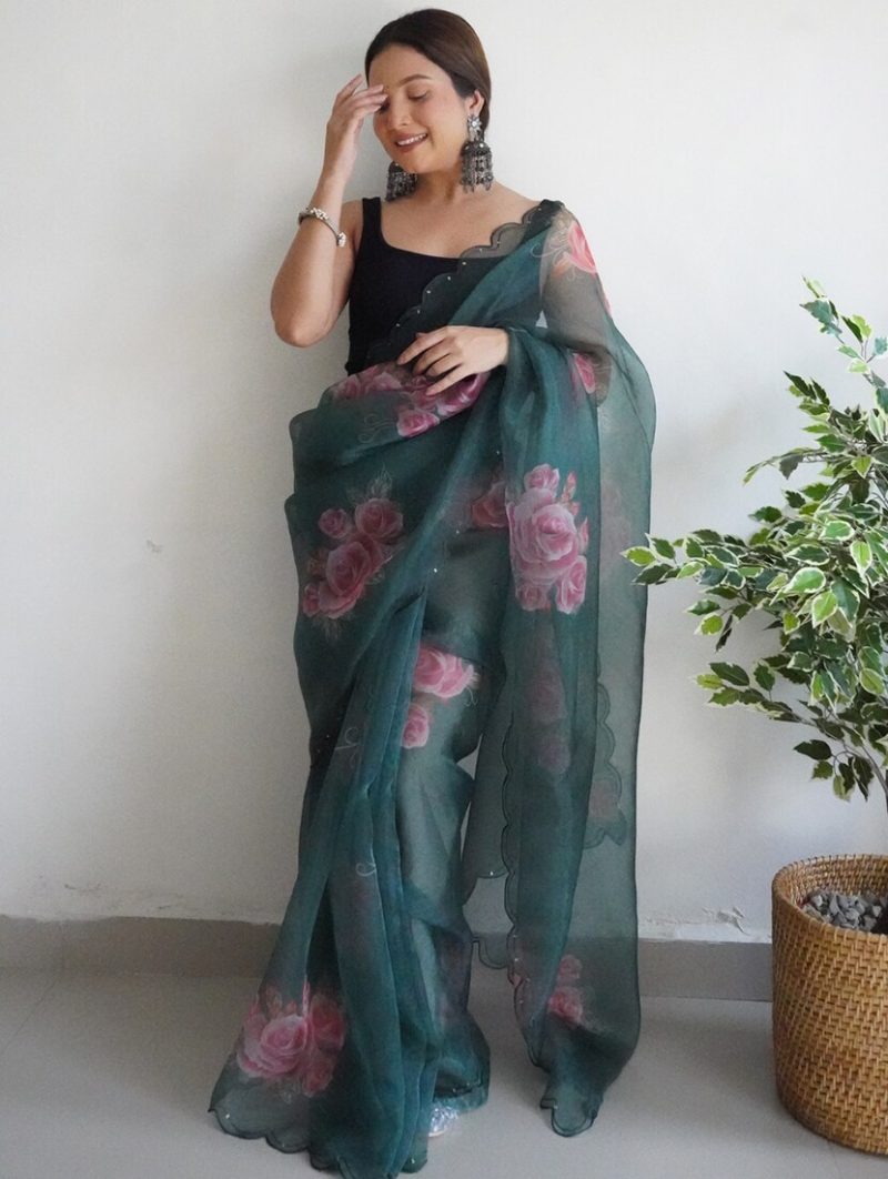 women printed saree - Image 2