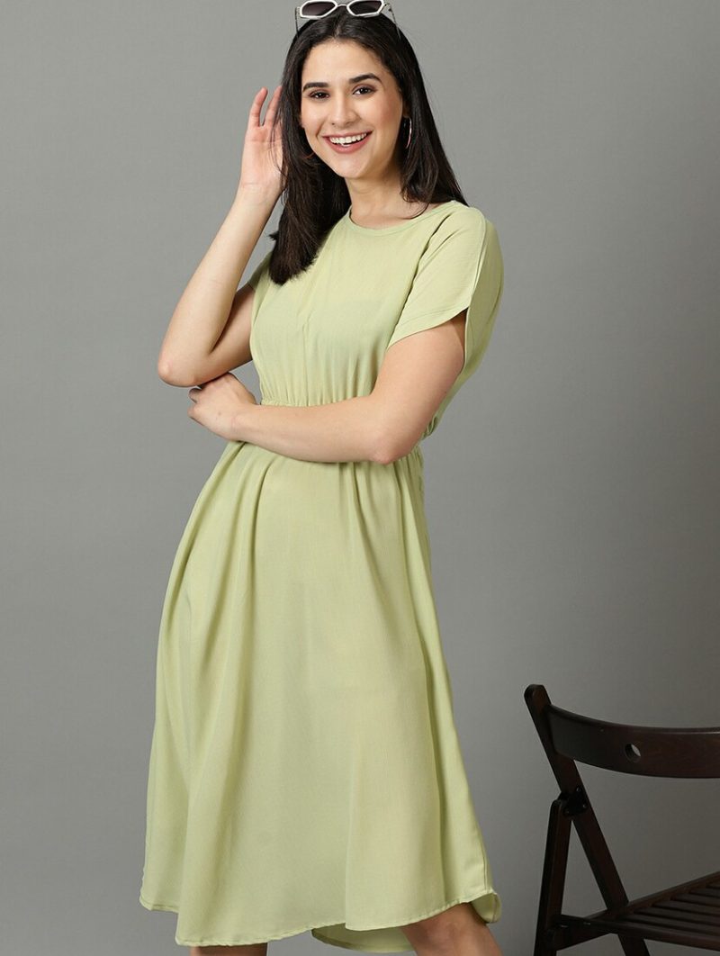 women's fit & flare solid dress - Image 2