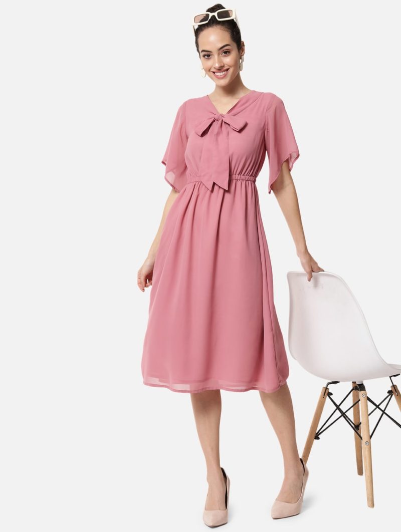 women's fit & flare solid dress