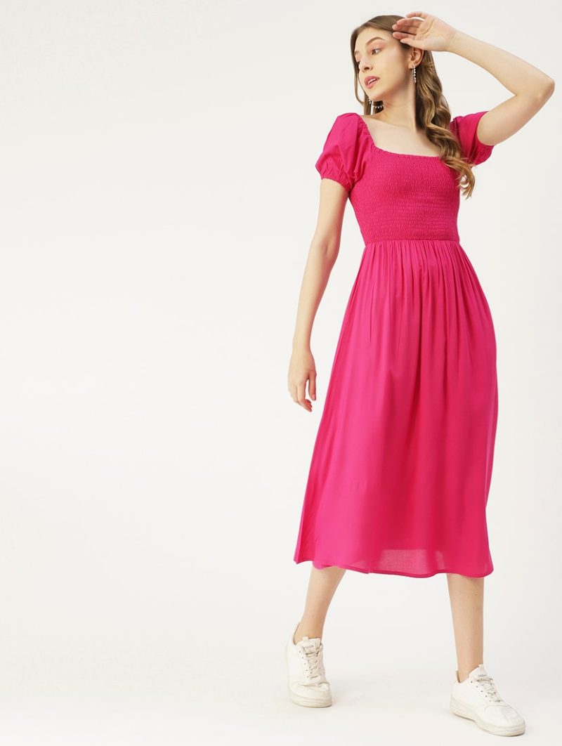 women's fit & flare solid dress