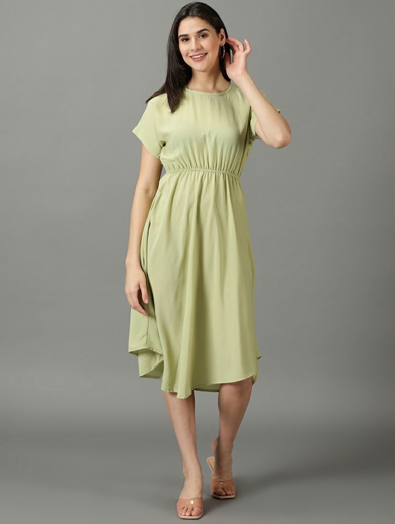 women's fit & flare solid dress