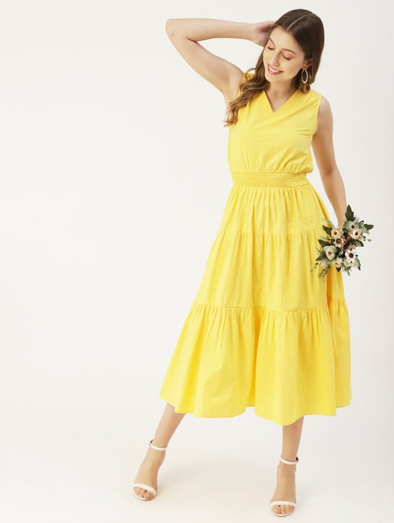 women's tiered dress solid dress