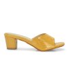 yellow synthetic slip on sandals - Image 3